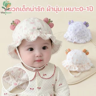 หมวกเด็ก หมวกกันแดดเด็ก หมวกบักเก็ตเด็ก ลูกไม้ โบว์หวาน ปีกกว้าง ระบายอากาศ เด็กผู้หญิง