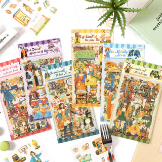 Journamm 4 แผ่นสติกเกอร์บัญชีมือ DIY ไดอารี่กรอบตกแต่ง Collage สติกเกอร์ตกแต่ง Scrapbooking Embellishments อุปกรณ์สําหรับ Junk Journaals Art หัตถกรรม