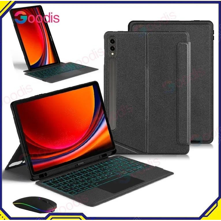 Thai คีย์บอร์ด เคส สำหรับ Samsung Tab S7 S8 S9 S11 Ultra S9 Plus 12.4 S10 FE+ A9+ A11+ Magnetic Wireless Keyboard Case