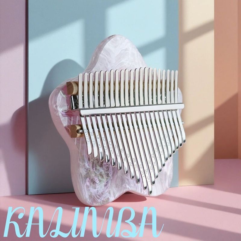 Kalimba Thumb เปียโนคริสตัลโปร่งใส 21-Tone เด็กผู้หญิง 17-Tone แบบพกพาเริ่มต้นนิ้วมือเปียโน Influencer Q0418