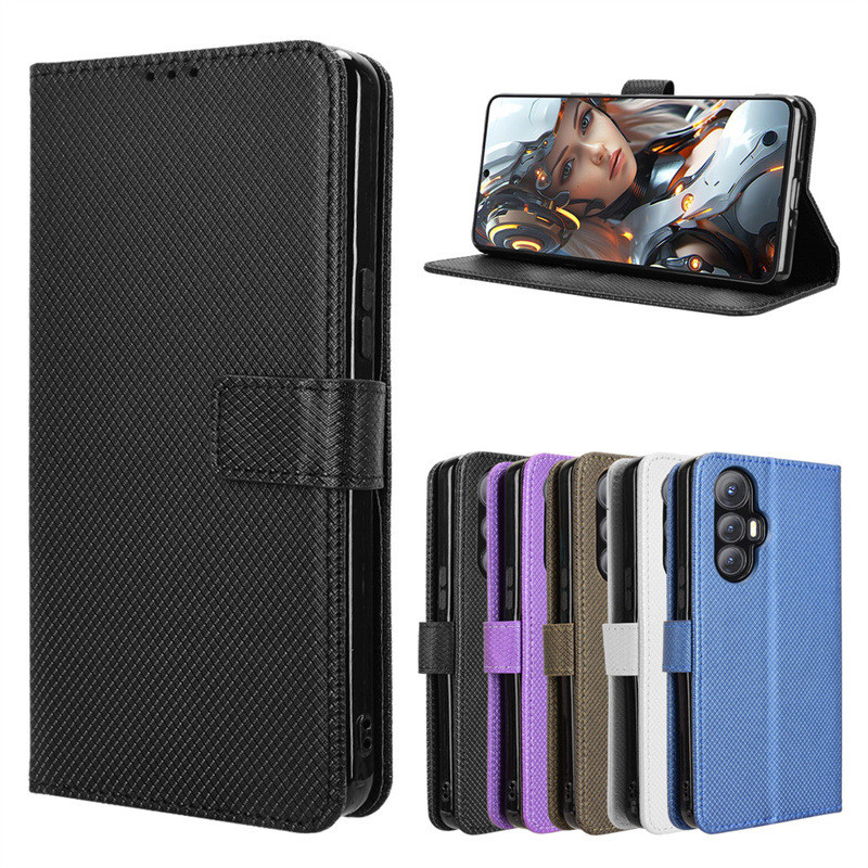 เหมาะสําหรับ Cooper Cubot Max 5 เคสโทรศัพท์การ์ด Cubot Max5 โทรศัพท์ซองหนังพลิกเพชรรูปแบบเชือก