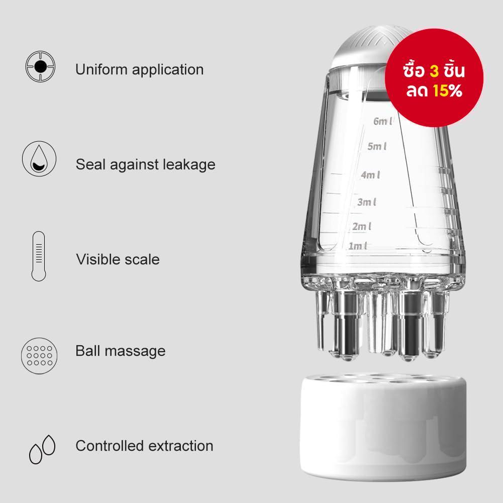 Liquid-Guide Scalp Applicator, Roller Ball Massage สําหรับเซรั่มปลูกผม, แอพพลิเคชั่นที่แม่นยํา, เครื่องมือดูแลทางการแพทย์