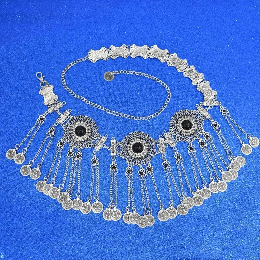Exotic Flair ชาติพันธุ์ประเภท Belly Dance เข็มขัด Bohemian เหรียญ Belly Chain สําหรับเทศกาล