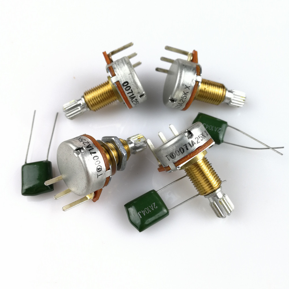 1 ชิ้นเพลาทองเหลือง A25K Potentiometer (POT) สําหรับกีตาร์ไฟฟ้าเบส Active Pickup TQ 25K