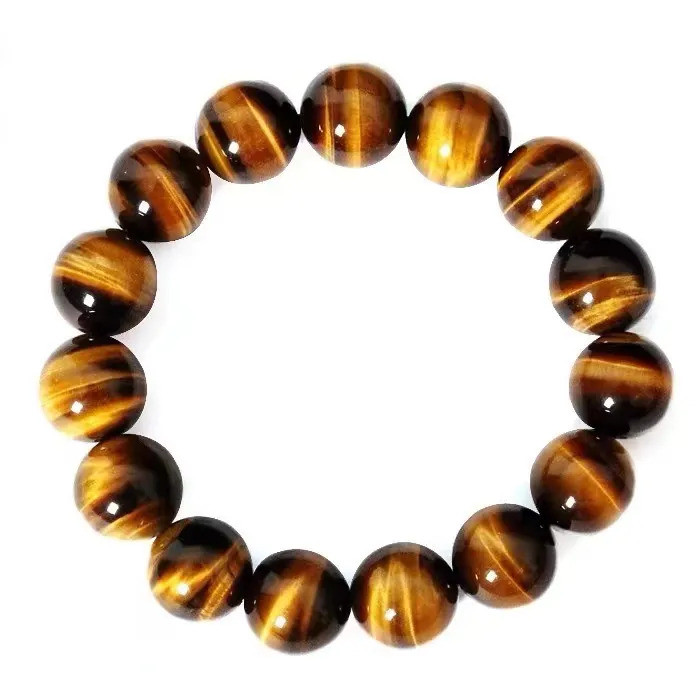 ธรรมชาติ Tiger Eye สร้อยข้อมือผู้ชายสร้อยข้อมือ Tiger Eye ลูกปัดคู่ Lucky Buddha ลูกปัดสีเหลือง Tige