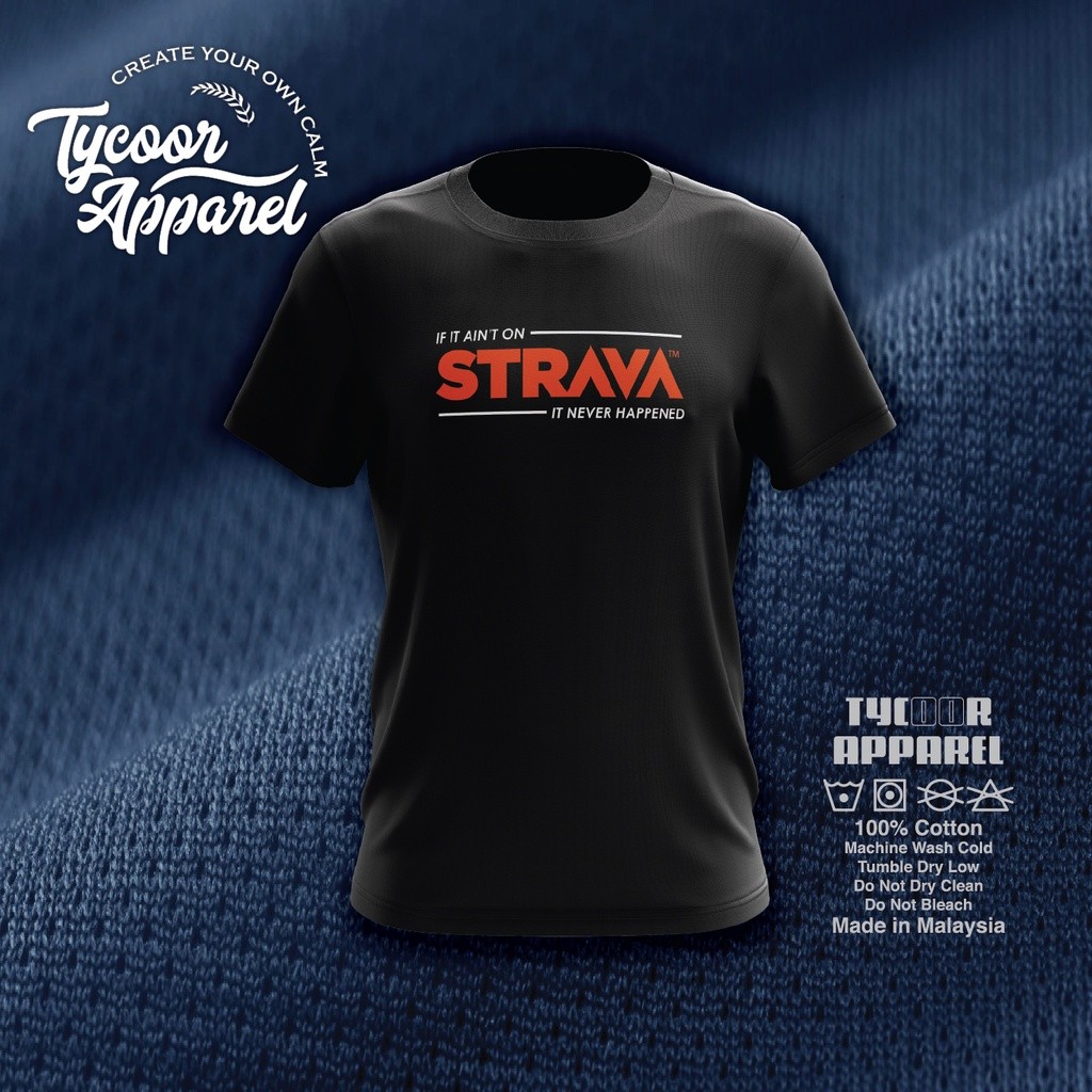Strava T Shirt 100% Quickdry Drifit เสื้อยืด Microfibre Minimesh (เสื้อยืดไมโครไฟเบอร์) เสื้อยืดกลาง