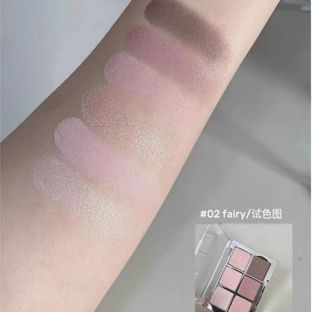 เกาหลีเกาหลี 2aN Six-Color Eyeshadow Palette สีเทาสีชมพูสีน้ําตาล Low Saturation Earth Color Cold To