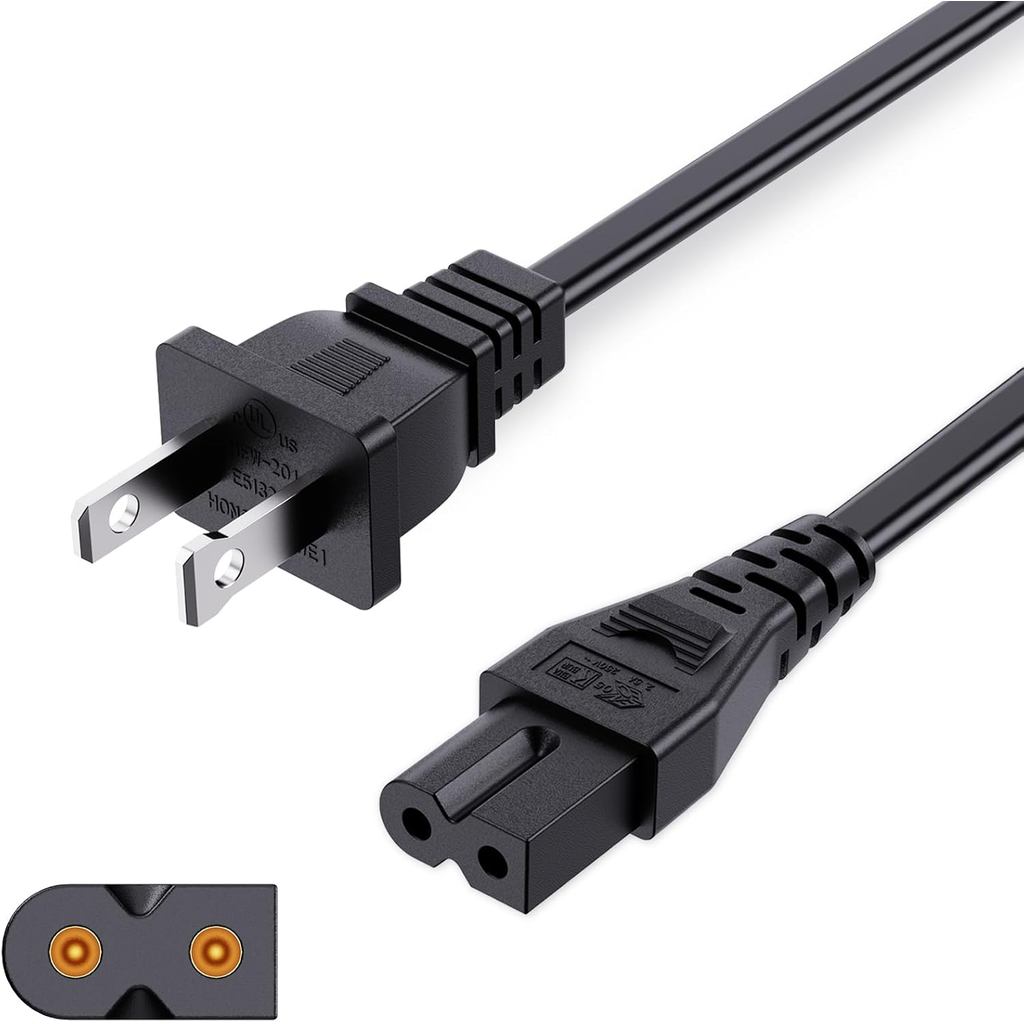 2 Prong สายไฟ AC Fit สําหรับ Vizio D/E/M Series TV, Vizio Sound Bar Supply Cable Replacement