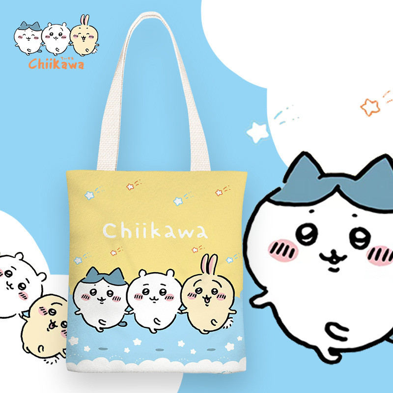 กระเป๋าผ้าใบ Chiikawa Usagi กระเป๋าในมีซิป สะพายข้าง สไตล์น่ารัก สำหรับนักเรียนสาว