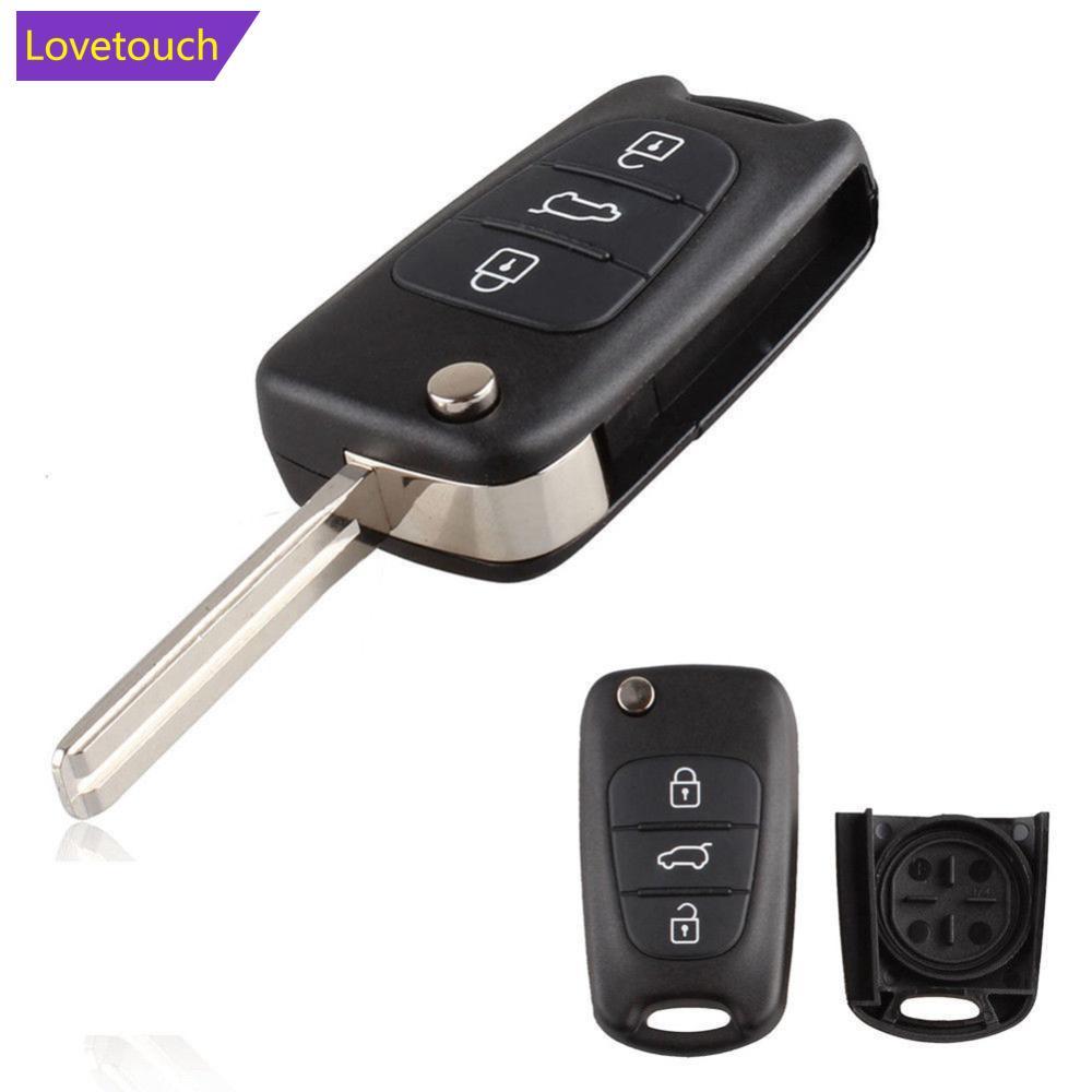 LOVETOUCH พับ Remote Key Shell กรณี 3 ปุ่ม Fob Fit สําหรับ Hyundai I20 I30 IX35 I35 Uncut C6V5