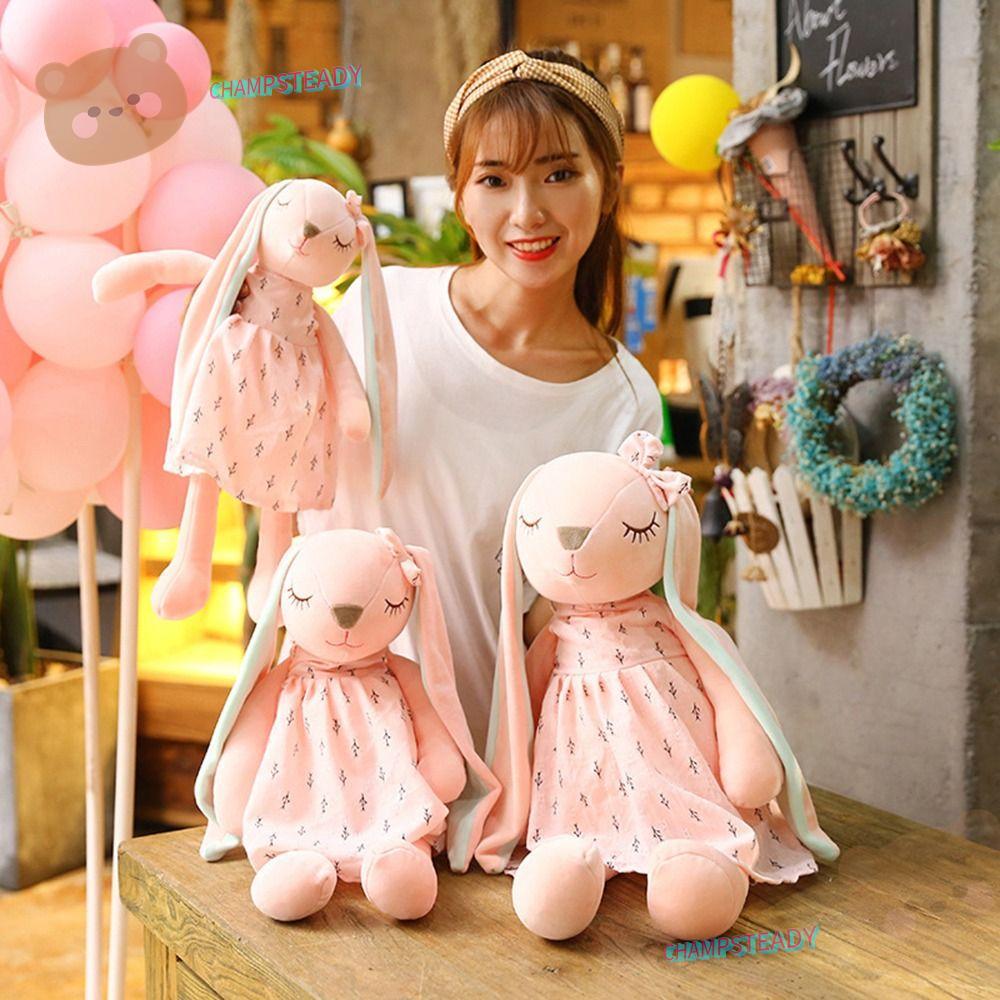 CHAMPSTEADY ตุ๊กตาสัตว์ของเล่นคุณภาพสูงตกแต่งห้องตุ๊กตากระต่ายน่ารักหูยาว