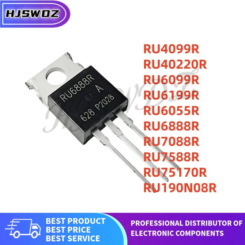 5PCS RU6099R RU6199R RU6888R RU190N08R RU7088R RU6055R RU4099R RU40220R RU75170R TO-220 Field Effect