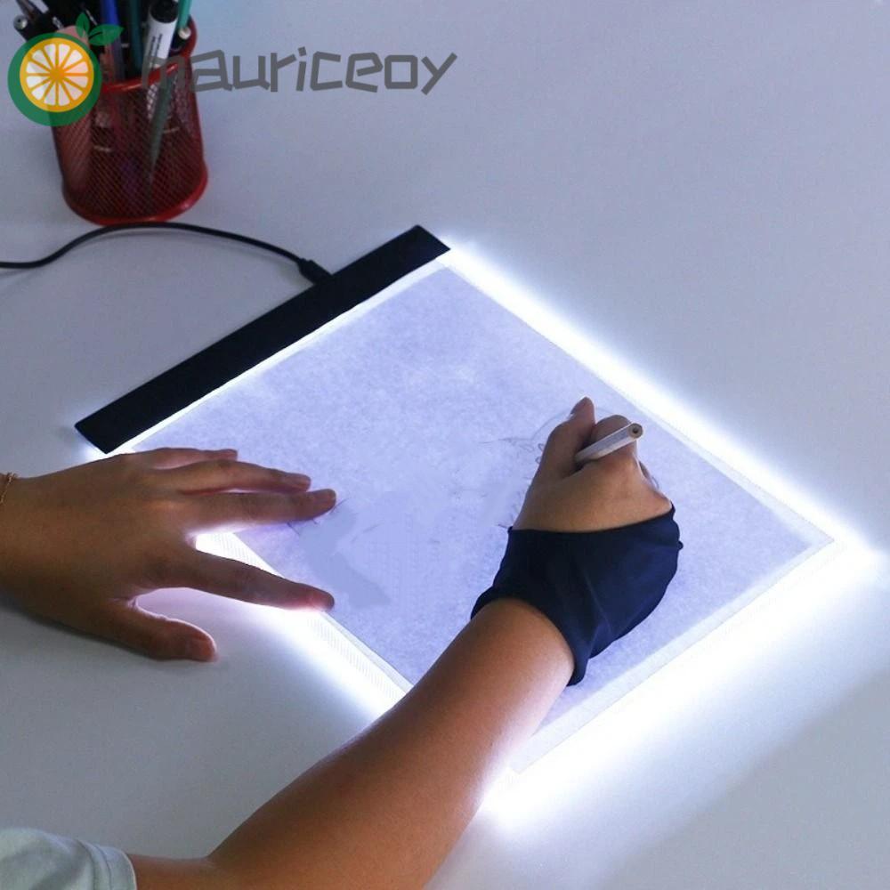 MAURICEOYA กระดานวาดภาพไฟฟ้า, A4 3 ระดับ LED กระดานวาดภาพ, ปรับความสว่างได้ USB Tracing Board อะนิเมะคัดลอก