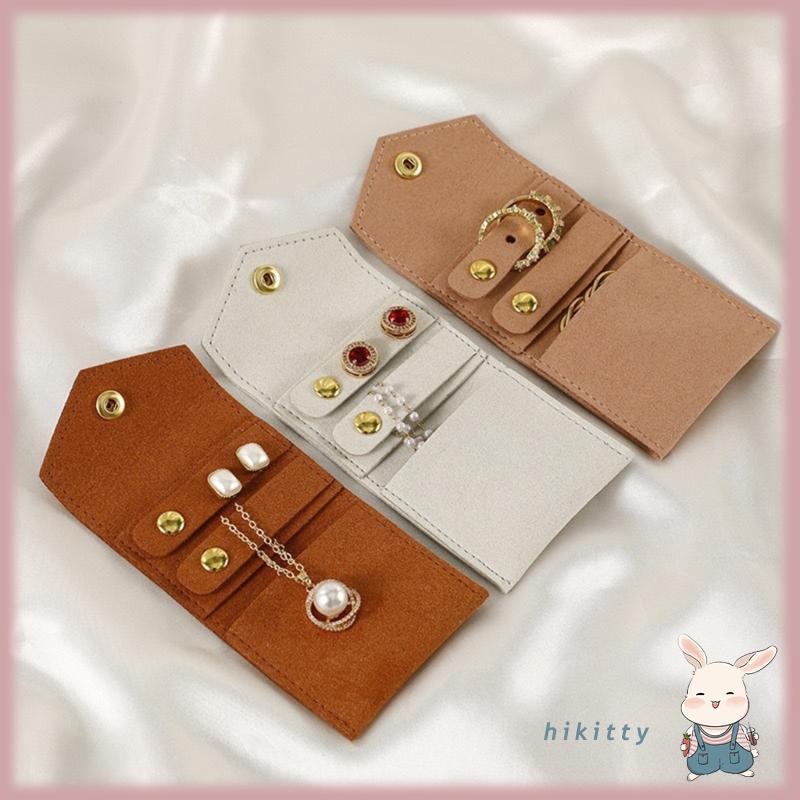 HIK Jewelry Roll Bag Stylish Jewelry Case Travel Unique Jewelry Organizers Microfiber Texture for St