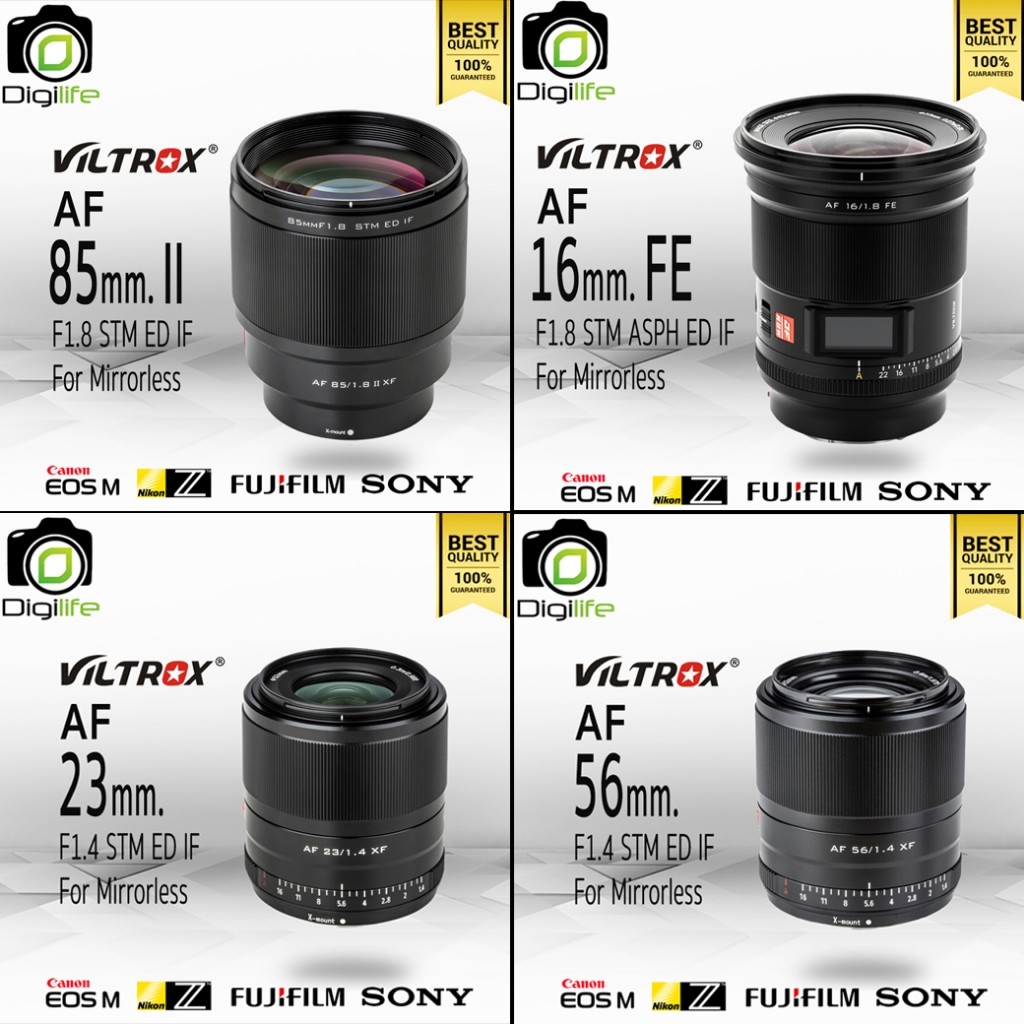 Viltrox Lens AF 16, 23, 33, 56, 75, 85 mm. Auto Focus - รับประกัน 3 เดือน