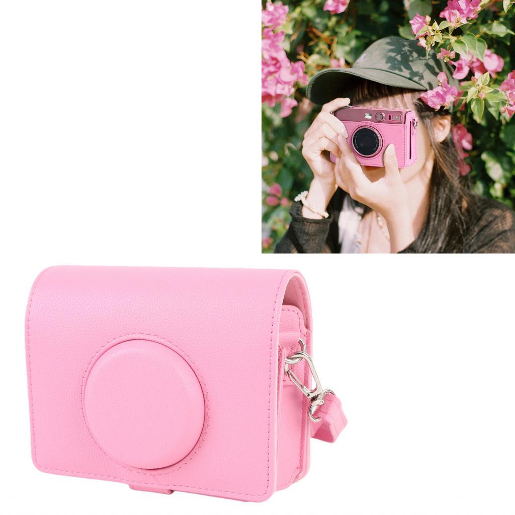 กระเป๋ากล้องทันที PU Vintage Soft Roseate พร้อมสายรัดสําหรับกลางแจ้ง