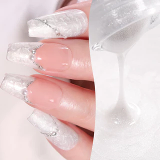 BORN PRETTY 10ml Pearlescent Pearl White Thread Gel ยาทาเล็บ UV/LED Soak Off Gel สําหรับ Home Nail Salon สําหรับของขวัญแต่งงาน