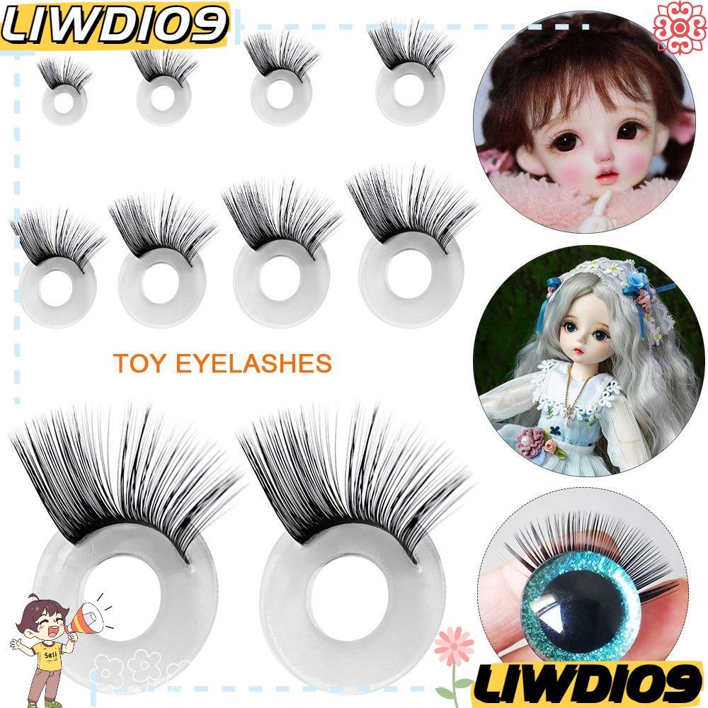 LIWD ขนตาปลอม,สีดํา DIY ตุ๊กตาขนตา,ทําด้วยมือซ่อม 1 คู่ของเล่นขนตาสําหรับ Blythe