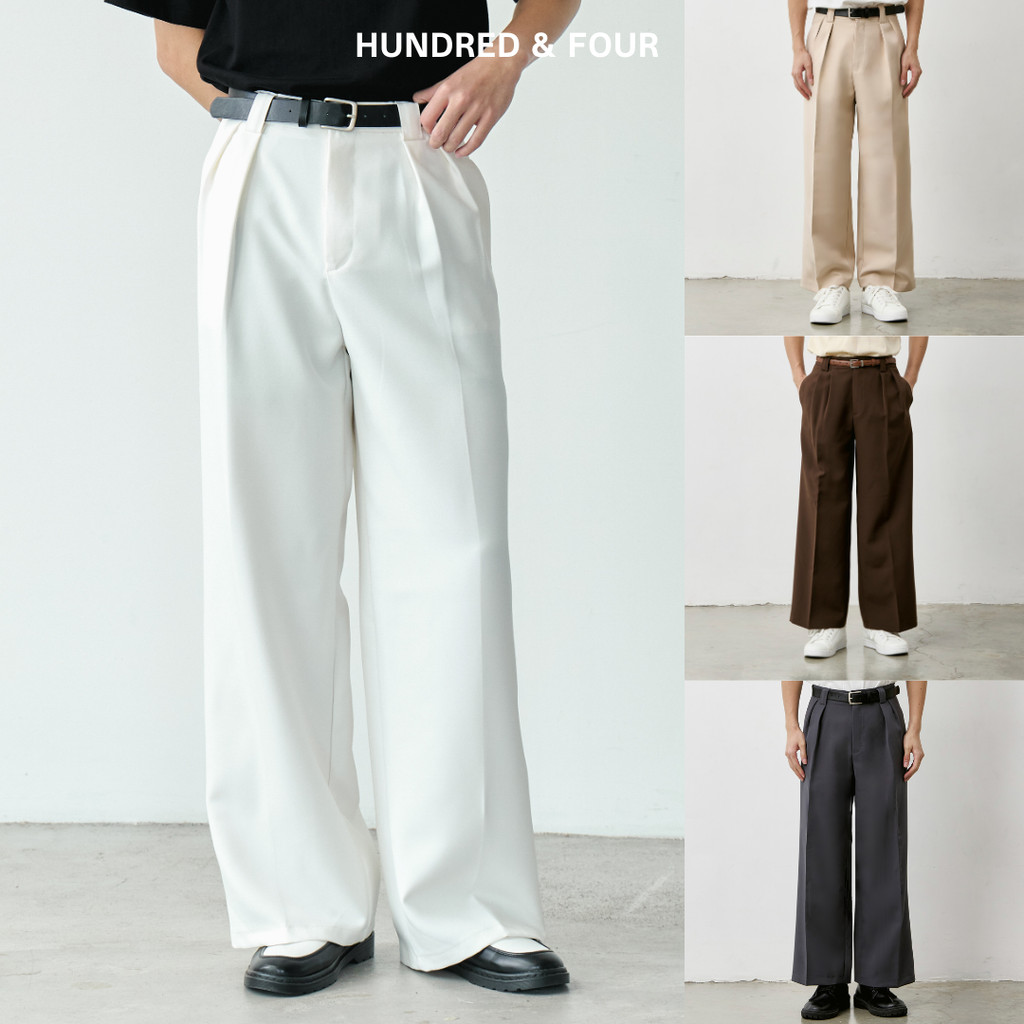 กางเกงขายาวกระบอกใหญ่ รุ่นใหม่ WIDE PANTS ผ้าหนา อยู่ทรง BAGGY STYLE HUNDRED&FOUR
