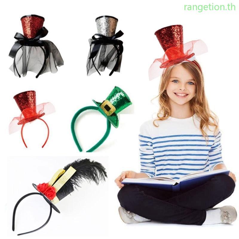 วิ่ง เด็ก Fascinator หมวกแถบคาดศีรษะอเนกประสงค์ Tophat ผม Hoop สําหรับปาร์ตี้ฮาโลวีน