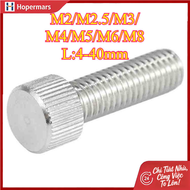 ✨304 สลักเกลียวสกรูมือสแตนเลส  M2/M2.5/M3/M4/M5/M6/M8 (HA-LR-TH-1)