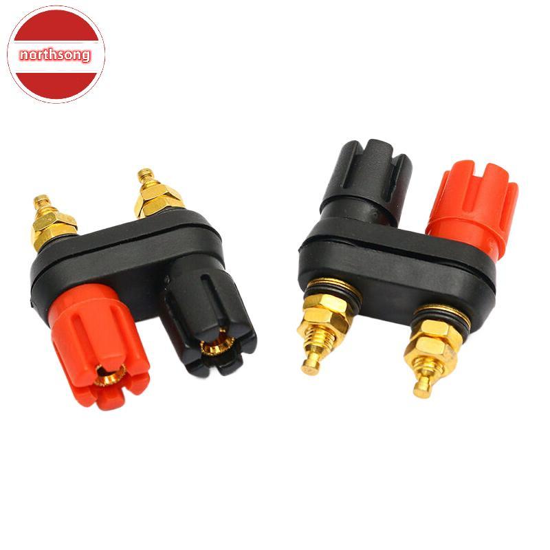 NOR ลําโพง Banana Plug Terminal Connector Banana Socket Dual Female Banana Plug สําหรับลําโพงเครื่อง