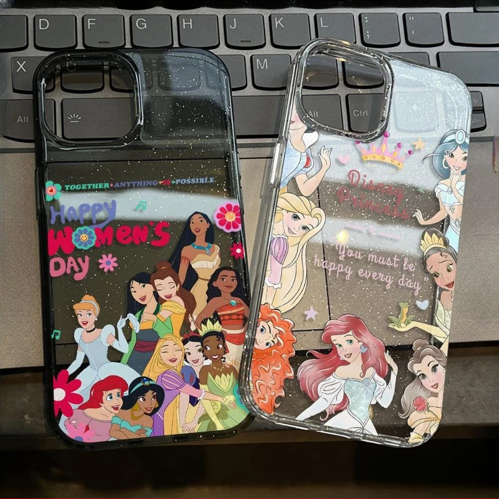 เคสโทรศัพท์ TPU เงาวาว ลายดอกไม้เจ้าหญิงสุดประณีต For iPhone 17 13 12 11 16 15 14 PRO MAX 15 16 Plus X XS MAX XR 7/8PLUS