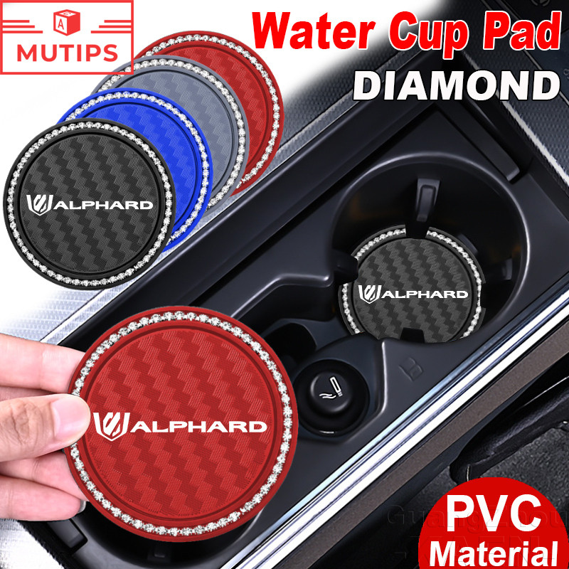 Toyota Alphard รถน้ำถ้วยเสื่อ เพชร จานรองแก้ว PVC ที่รองแก้วซิลิโคน ป้องกันการลื่น Water Cup Pad สำหรับ 40 30 20 AH10 AH20 AH30 Accessories