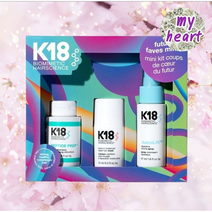 K18 Biomimetic Hairscience Detox Shampoo 53 ml/Mask 15 ml/Spray 47 ml ผลิตภัณฑ์บำรุงผมขนาดเล็ก ทำควา
