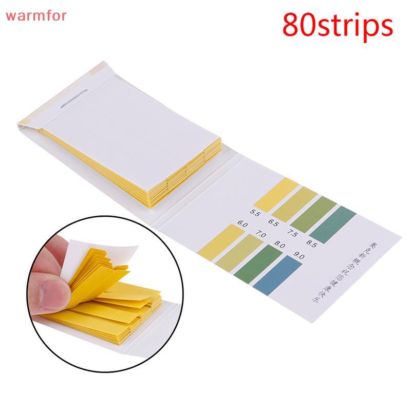 (warmfor) 80Strips Meters Meters ตัวบ่งชี้ค่า PH 5.5-9.0 กระดาษทดสอบ Litmus กรดอัลคาไลน์
