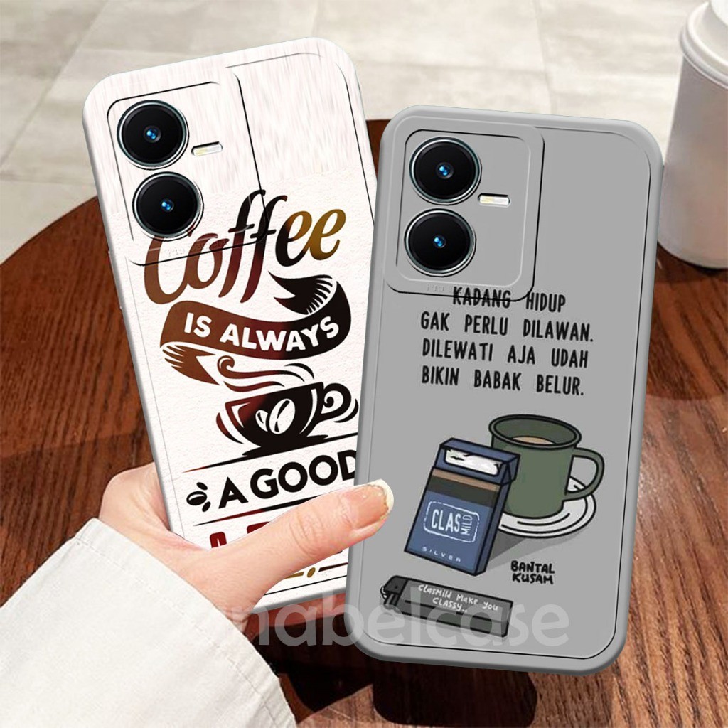 HP Softcase VIVO Y22/Y22S/Y35/Y36 4G/5G/Y27S/Y27 4G/Y27 5G/Y16/Y19 Coffee Lover วอลล์เปเปอร์ - Vivo 
