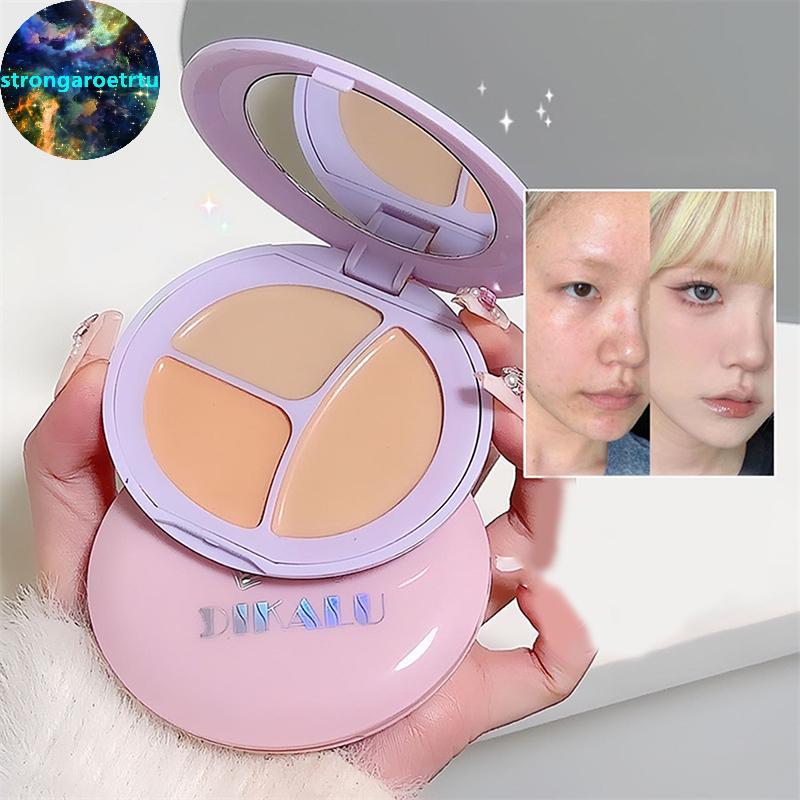 Strongaroetr DIKALU 3 สีคอนซีลเลอร์ Palette Long Lasting Cover Dark Circles สิวรูขุมขนครีม Shading H