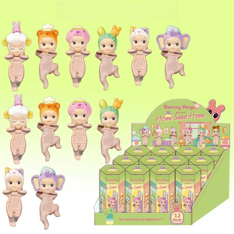 . . 12 สไตล์ Sonny Angel Home Sweet Home Hippers อะนิเมะตัวเลขโหมด PVC ของเล่นตุ๊กตาน่ารัก Mini เครื