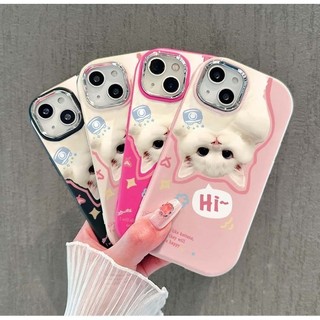 For iPhone รอบ และ น่ารัก เคสไอโฟน ลูกแมวสีขาวน่ารัก 13 14 11 Pro 16 Pro Max 15 14 PRO 11 MAX X XS MAX XR 7/8PLUS