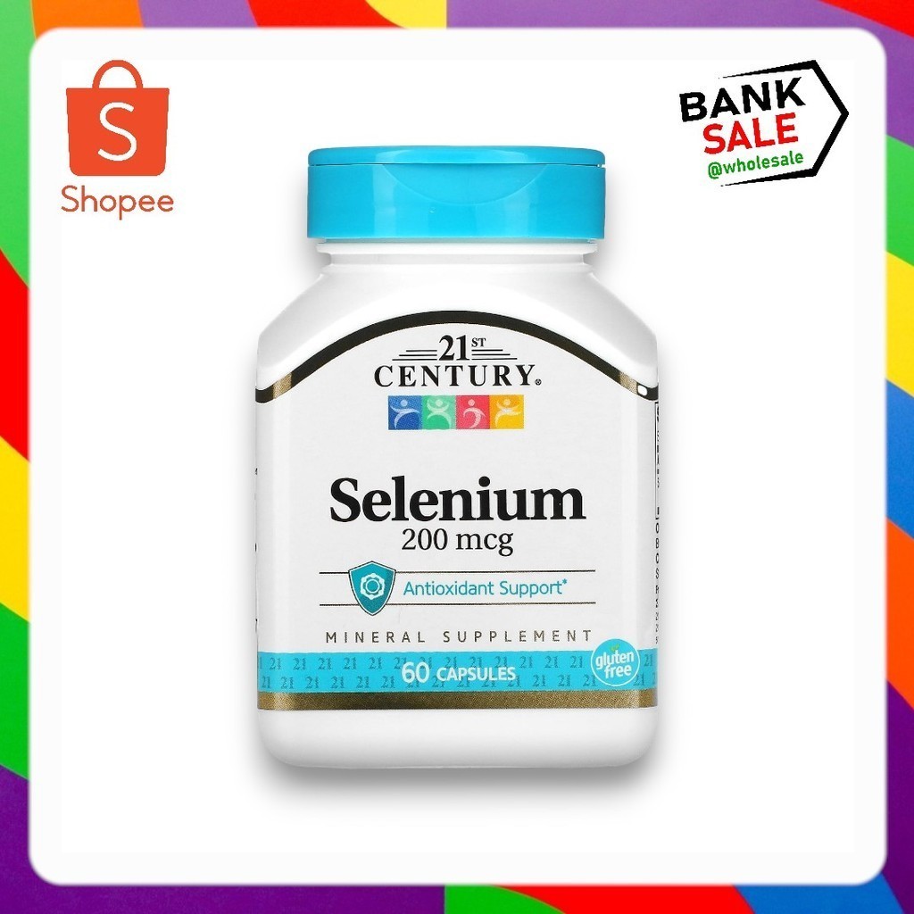 พร้อมส่ง 21st Century Selenium 200 mcg 60 Capsules
