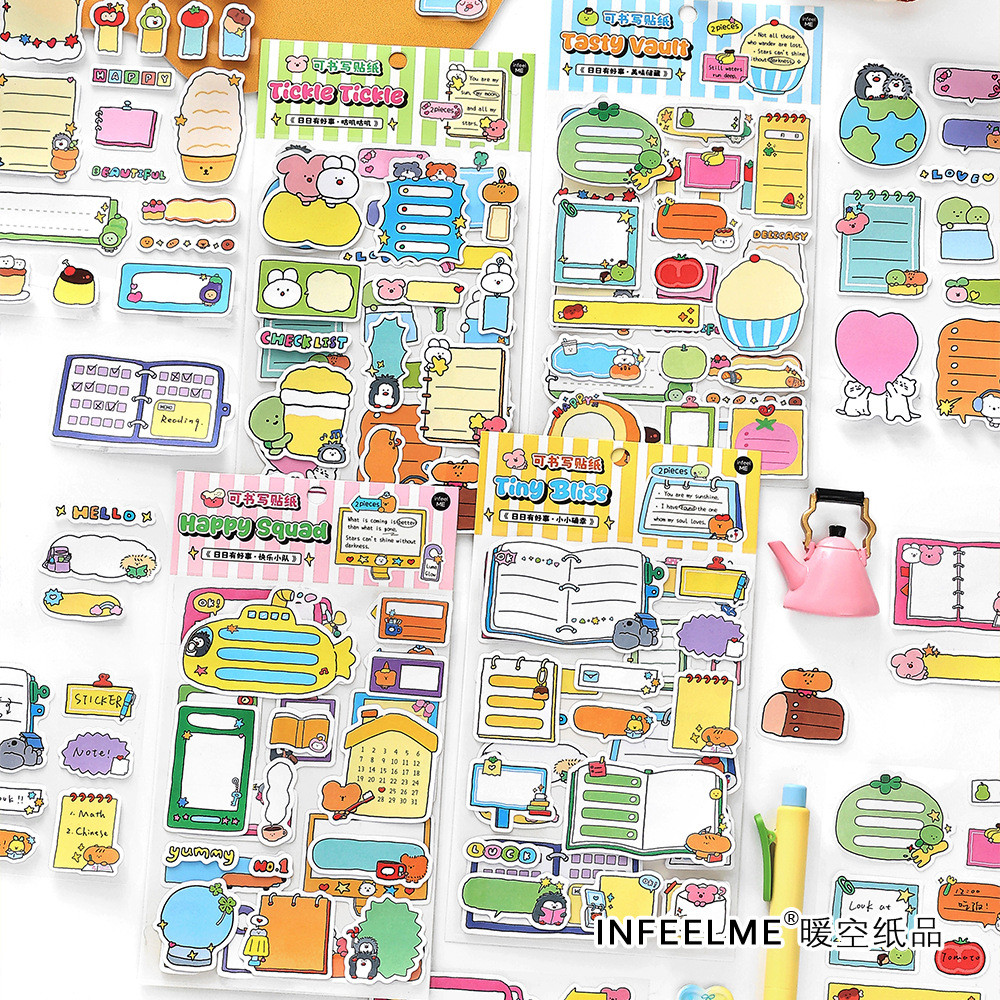 2 แผ่น Kawaii สติกเกอร์สําหรับ Scrapbooking สติกเกอร์สําหรับ Scrapbooking Art Journal Bullet Journal อุปกรณ์เสริม