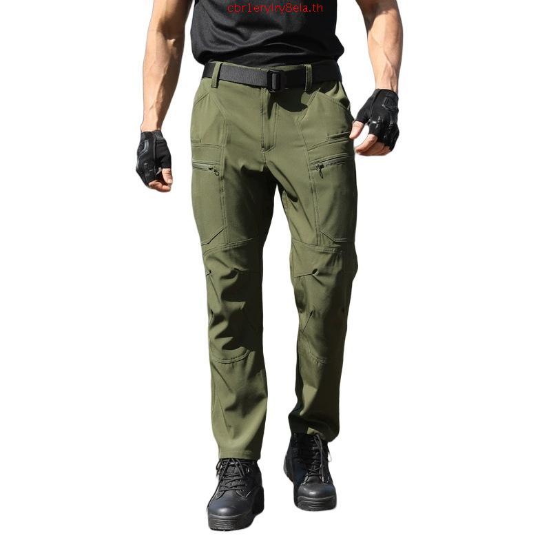 IX12 กางเกงคาร์โก้ กางเกงยุทธวิธี ผ้ายืด มีซับใน มีช่องกระเป๋าหลายช่อง S-4XL