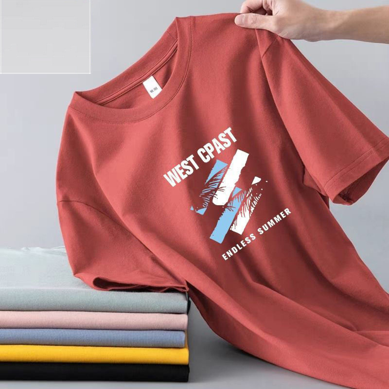 ผู้ชายแขนสั้นTเสื้อผ้าไหมน้ําแข็งแขนสั้นผู้ชายTเสื้อฤดูร้อนรอบคอBottomingเสื้อลําลองAll-Matchหล่อสั้