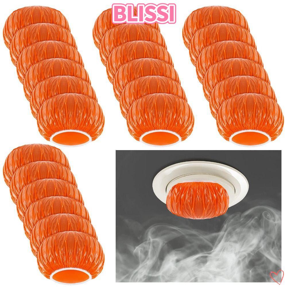 ความสุข‌I Fire Alarm Dust Cover, Orange Thicken Smoke Detector, Stop The Alarm Elastic Plastic Paint