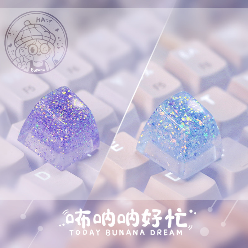 keycap keycap ไทย ที่ไม่ซ้ํากันที่ทําด้วยมือปุ่มกดแสงเดียวโปร่งแสงคู่ของขวัญแป้นพิมพ์กลแกนข้ามสากลปุ