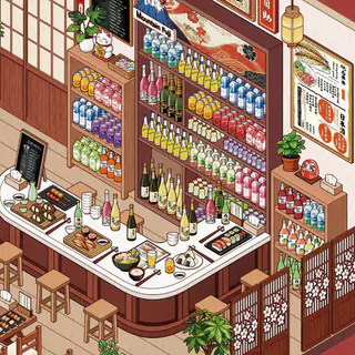 KOWEI 5 ชิ้น [ชุดการจัดการร้านค้า] 3D ขนาดใหญ่กันน้ําสติกเกอร์ภูมิทัศน์เวลาร้านสะดวกซื้อ Dreamy ร้านอาหารญี่ปุ่น Kawaii การ์ตูน Scrapbooking DIY Journal Planner อุปกรณ์