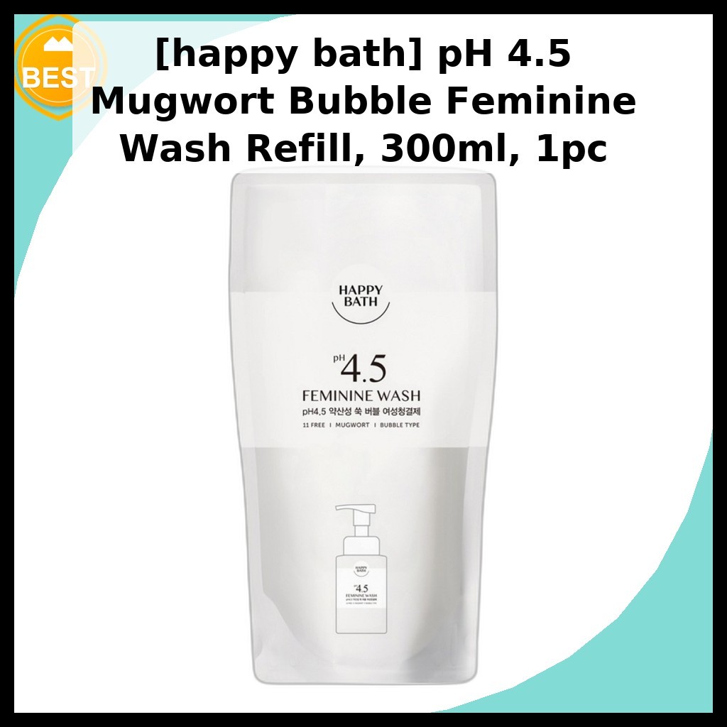 [happy bath] pH 4.5 Mugwort Bubble Feminine Wash Refill, 300ml, 1 ชิ้น / Korean Feminine Wash / สูตร