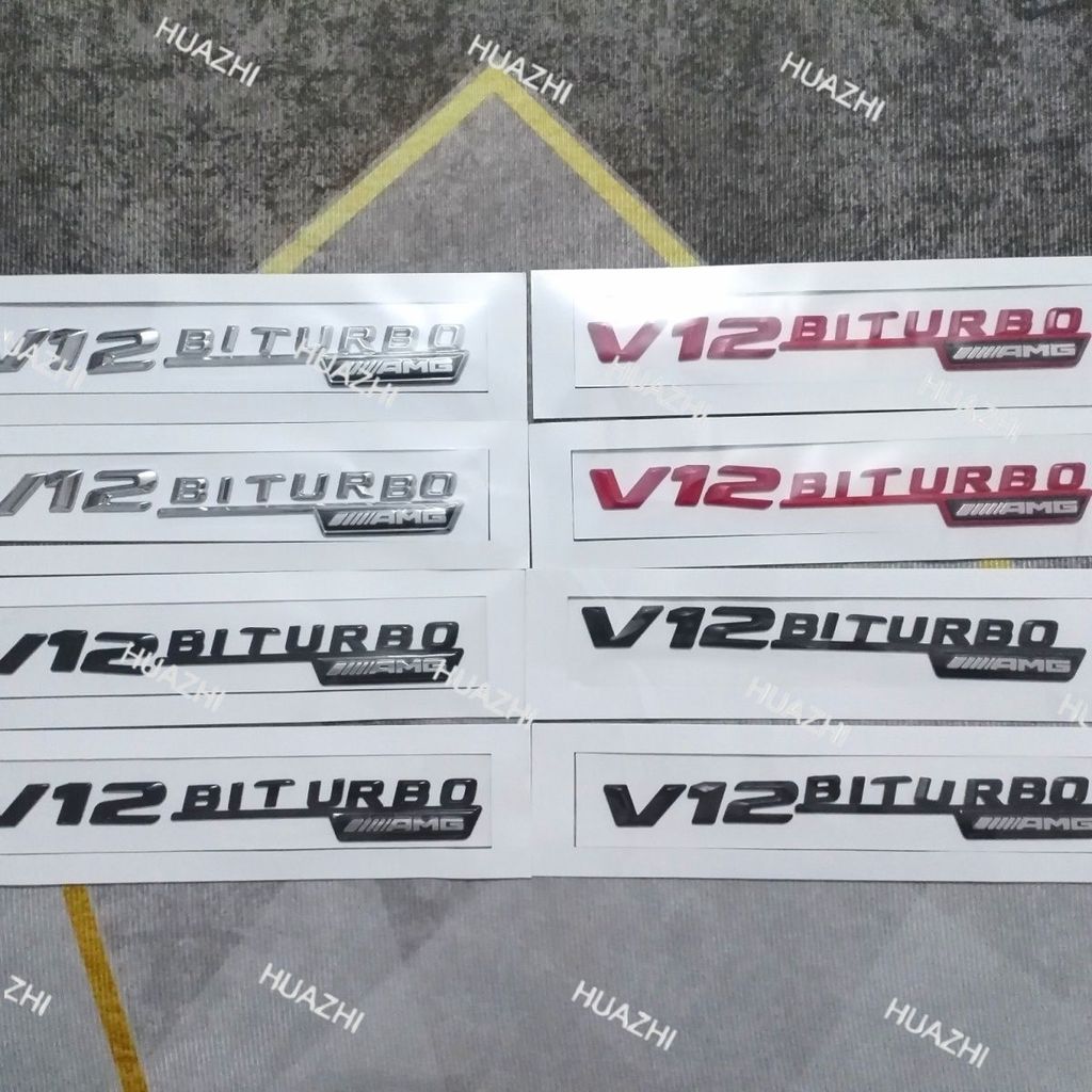 สําหรับ Mercedes-Benz AMG Fender Side Badge, V12 BITURBO 4MATIC + สัญลักษณ์, 4WD สติกเกอร์รถ Wing Le