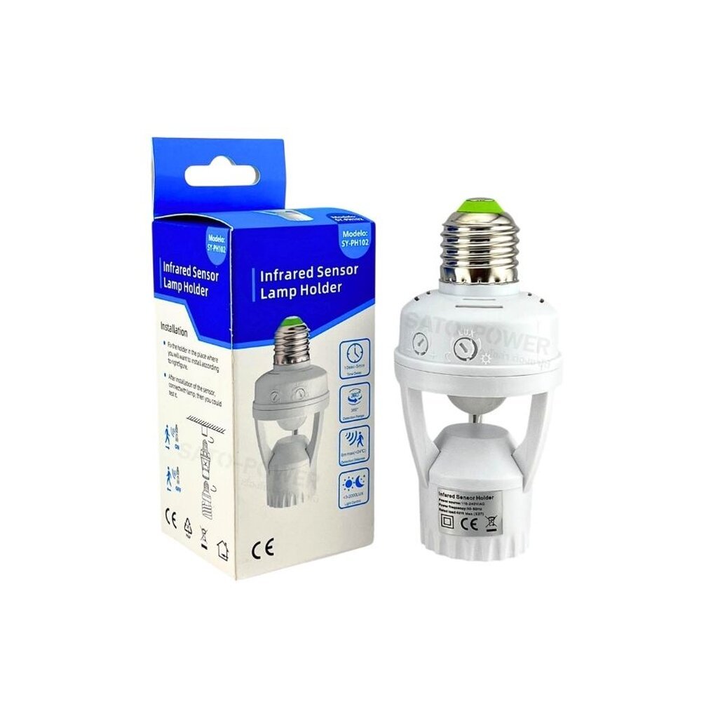 PIR ไฟเซ็นเซอร์ ขั้วE27 360องศา | เซนเซอร์อินฟราเรด 220V รุ่น SY-PH102