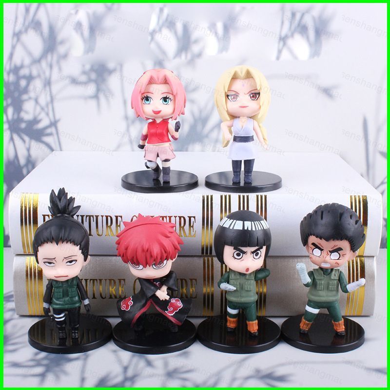 PS1 6pcs NARUTO Gaara Jiraiya Hinata Hyuga Naruto Uzumaki Action Figure Chibi อะนิเมะเครื่องประดับ S