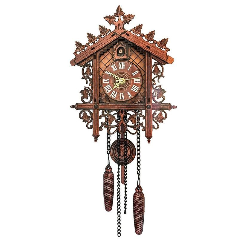 Mu Cuckoo Bird Clock Clock นาฬิกาสร้างแกว่งอิตาเลี่ยน Retro Wall Clock ห้องนั่งเล่น Solid Cuckoo สไต
