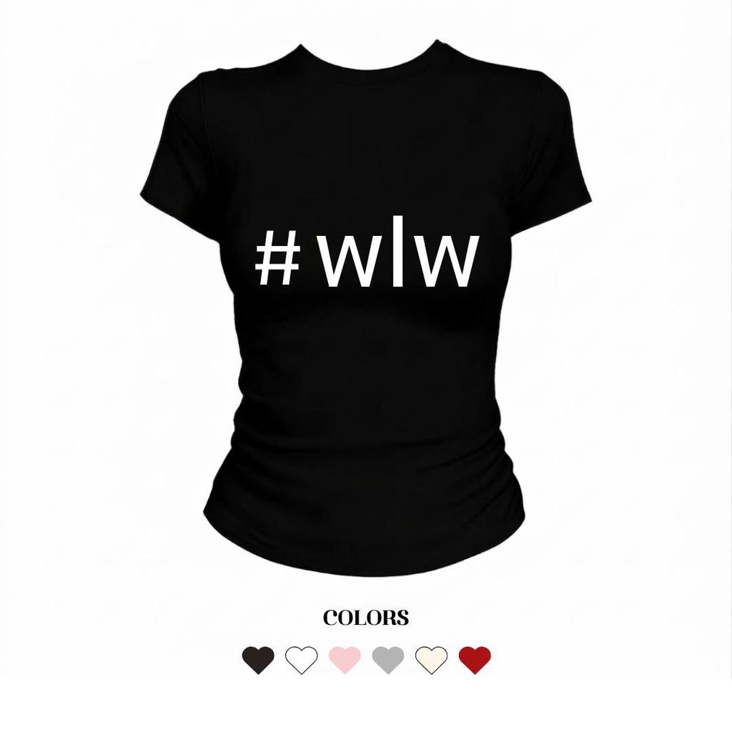 JUMPDI - Babytee เสื้อยืด สกรีนข้อความ WIW เข้าทรงรัดรูป MiiMode ราคาถูก Shopee Lazada