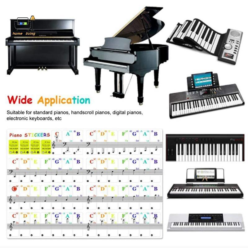 [Onw] 54/61/88 Key Piano Stiers คีย์บอร์ดเปียโนโปร่งใส PVC Stier Piano Stave [th]