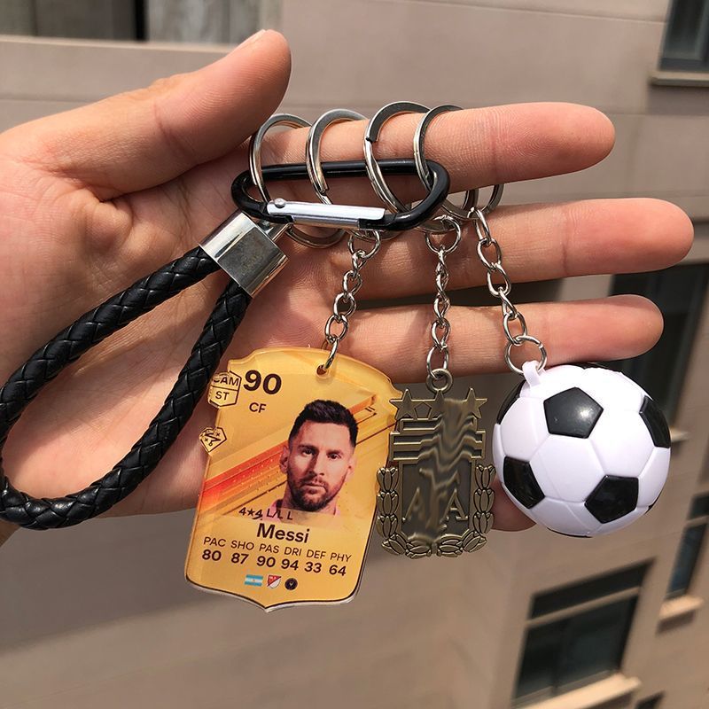 Messi C Robasa King Manemar พวงกุญแจ Liverpool Manchester City จี้ฟุตบอล Score การ์ดอุปกรณ์เสริม 4.6