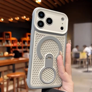 Casing เคสโทรศัพท์แบบยึดกระจายความร้อนพร้อม 360° เคสเคสแข็งกันกระแทกสําหรับ iPhone 17 16 15 14 13 12 11 Pro max case